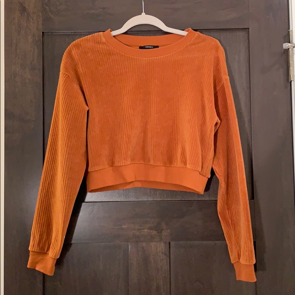 Forever 21 Crop Ribbed Sweatshirt